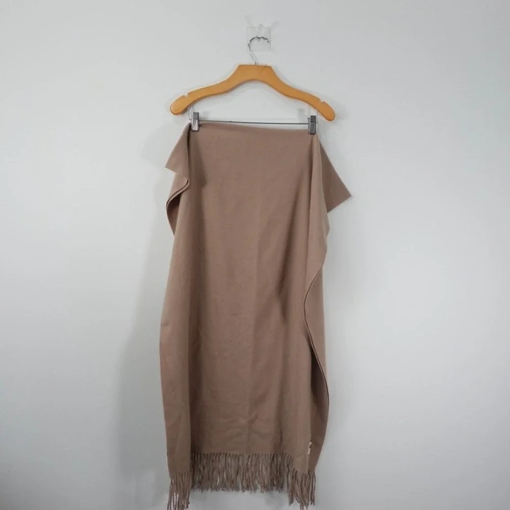 Camel Tan Shawl Scarf Brown Long Fringe Wrap Cozy Winter MC MO